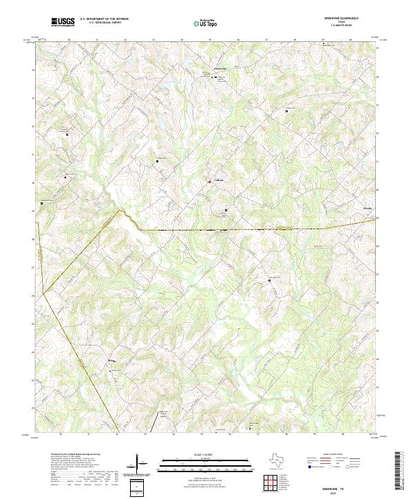 US Topo 7.5-minute map for Greenvine TX
