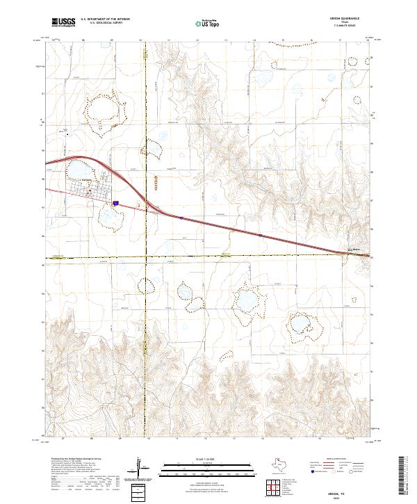 US Topo 7.5-minute map for Groom TX