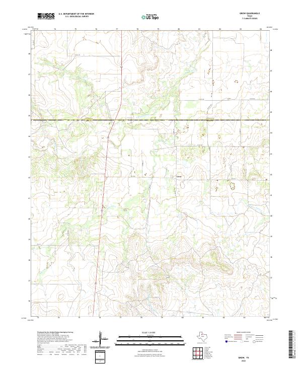 US Topo 7.5-minute map for Grow TX
