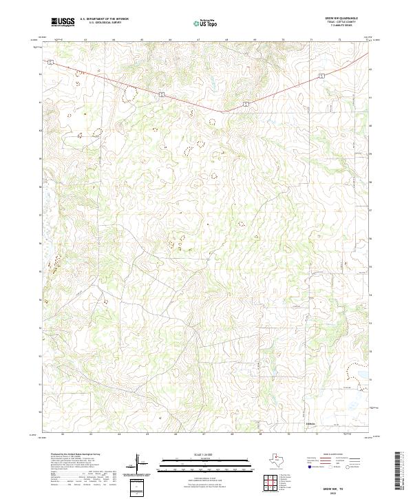 US Topo 7.5-minute map for Grow NW TX