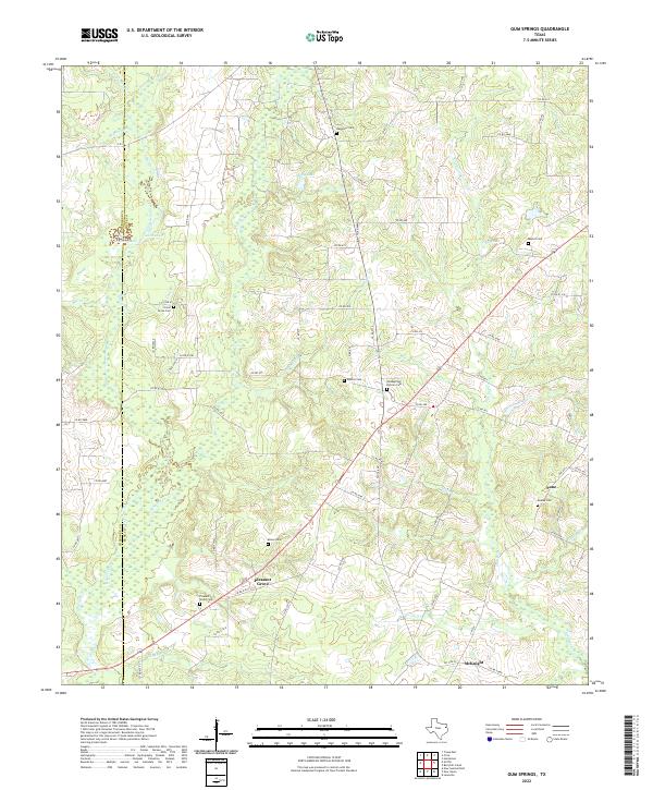 US Topo 7.5-minute map for Gum Springs TX