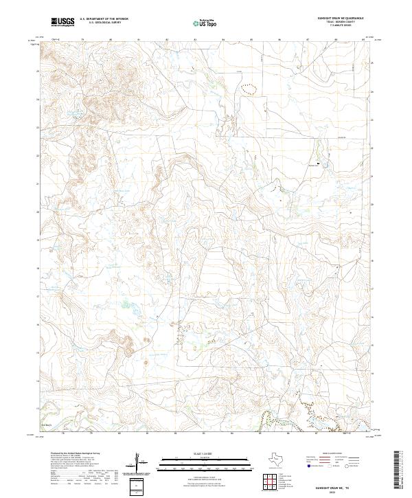 US Topo 7.5-minute map for Gunsight Draw NE TX