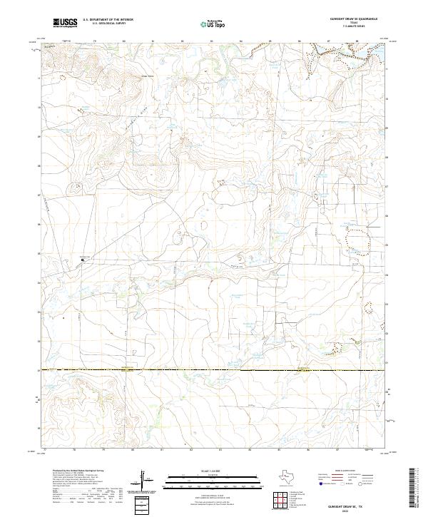 US Topo 7.5-minute map for Gunsight Draw SE TX