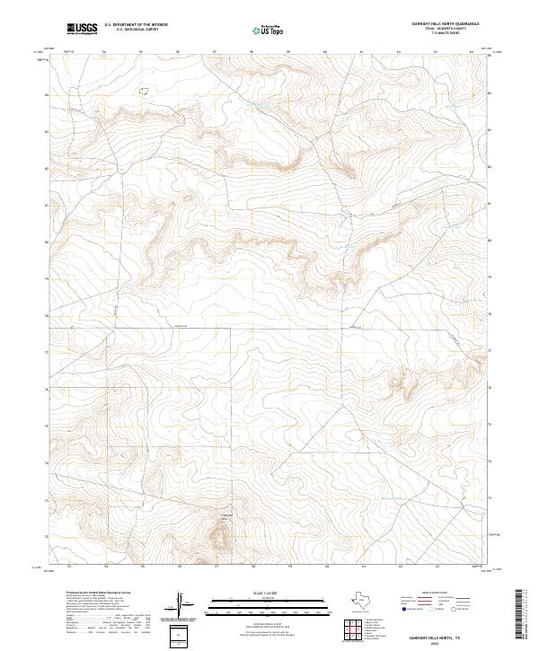 US Topo 7.5-minute map for Gunsight Hills North TX