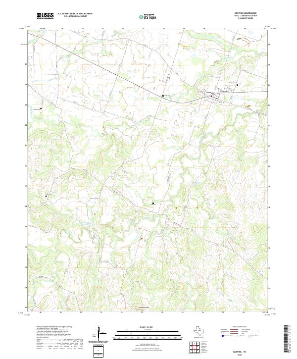 US Topo 7.5-minute map for Gustine TX