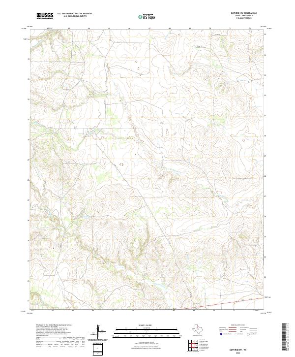 US Topo 7.5-minute map for Guthrie NW TX
