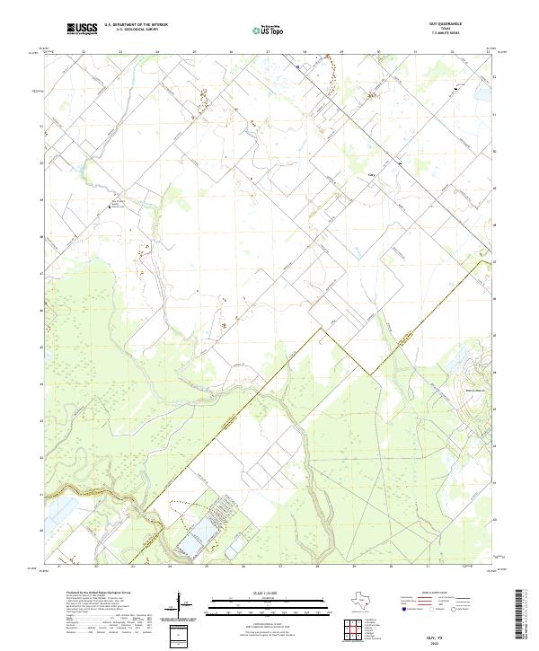 US Topo 7.5-minute map for Guy TX