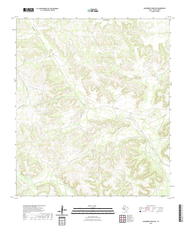 US Topo 7.5-minute map for Hackberry Draw NE TX
