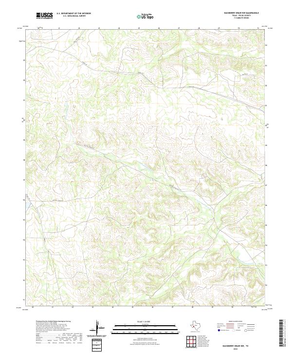 US Topo 7.5-minute map for Hackberry Draw NW TX