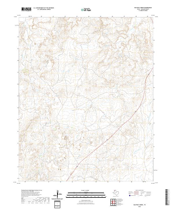 US Topo 7.5-minute map for Halfway Creek TX