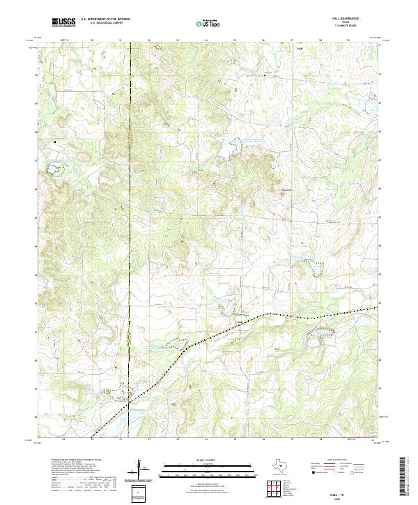 US Topo 7.5-minute map for Hall TX