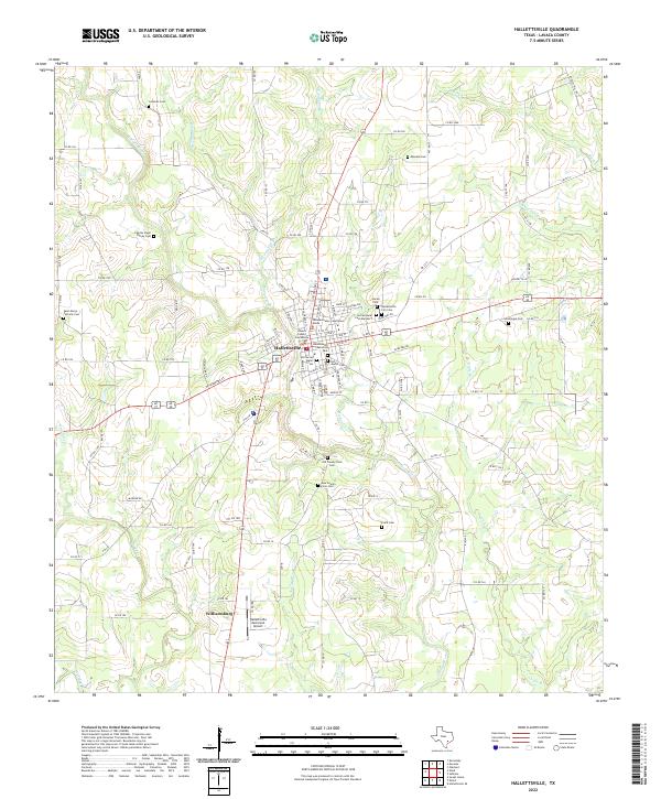US Topo 7.5-minute map for Hallettsville TX