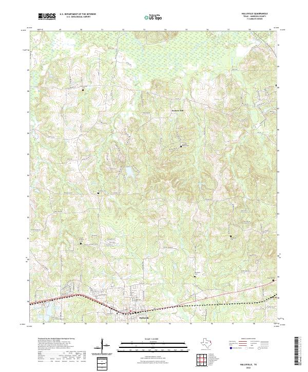 US Topo 7.5-minute map for Hallsville TX