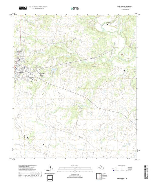 US Topo 7.5-minute map for Hamilton East TX – American Map Store