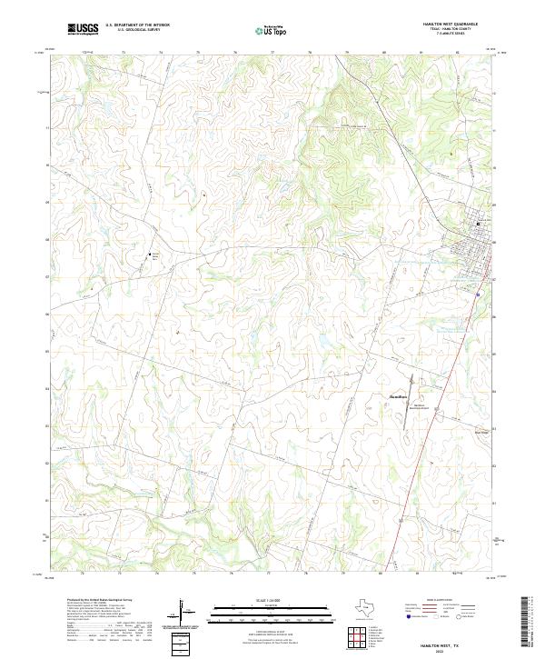 US Topo 7.5-minute map for Hamilton West TX