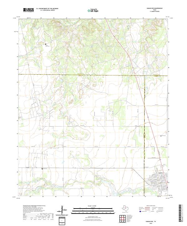 US Topo 7.5-minute map for Hamlin NW TX