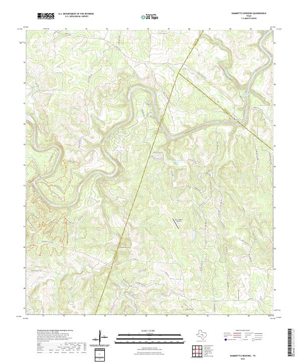 US Topo 7.5-minute map for Hammetts Crossing TX