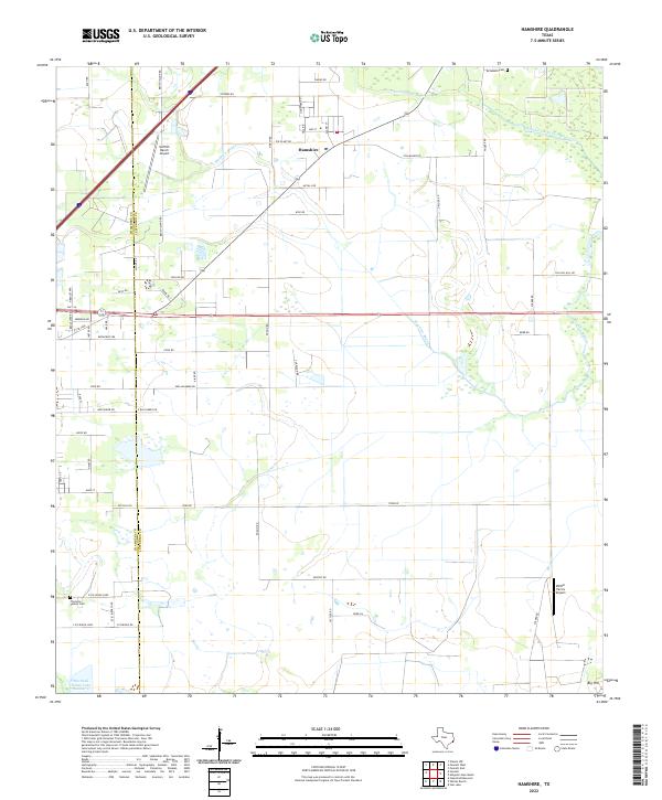 US Topo 7.5-minute map for Hamshire TX