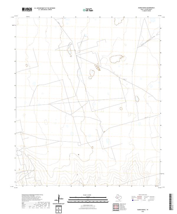 US Topo 7.5-minute map for Hanks Ranch TX