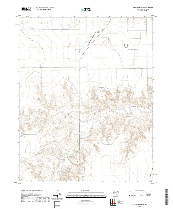 US Topo 7.5-minute map for Hannas Draw East TX