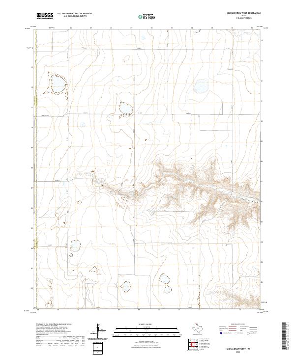 US Topo 7.5-minute map for Hannas Draw West TX