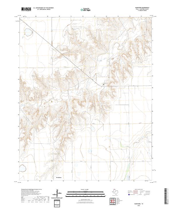 US Topo 7.5-minute map for Hansford TX