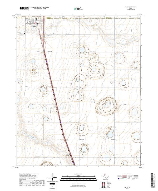 US Topo 7.5-minute map for Happy TX