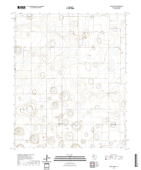 US Topo 7.5-minute map for Happy Union TX