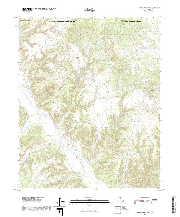 US Topo 7.5-minute map for Hardscrabble Creek TX