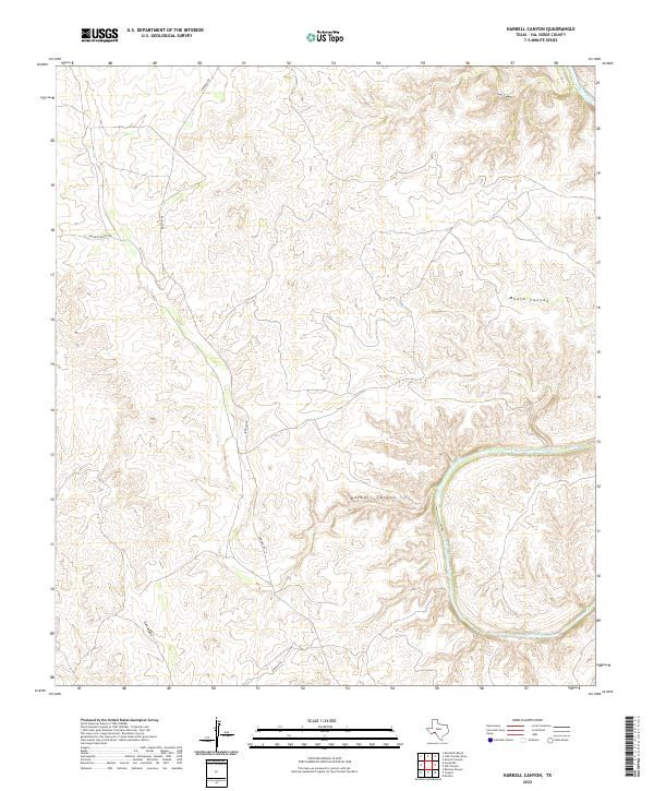 US Topo 7.5-minute map for Harkell Canyon TX