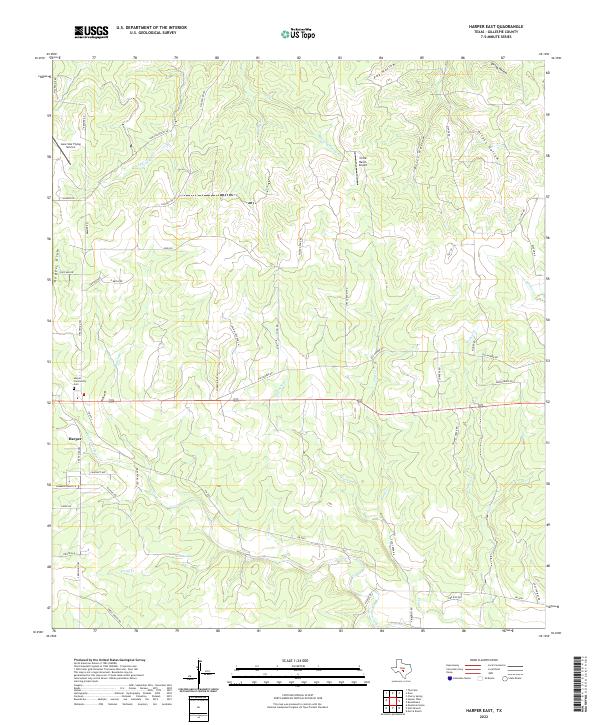 US Topo 7.5-minute map for Harper East TX