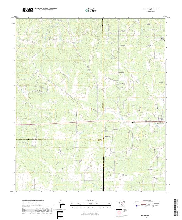 US Topo 7.5-minute map for Harper West TX