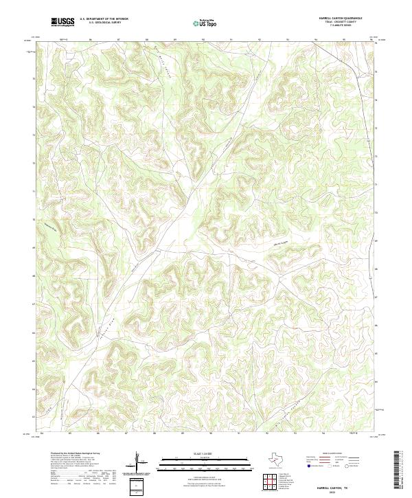 US Topo 7.5-minute map for Harrell Canyon TX