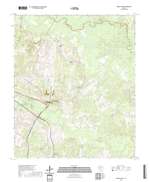 US Topo 7.5-minute map for Harris Chapel TX
