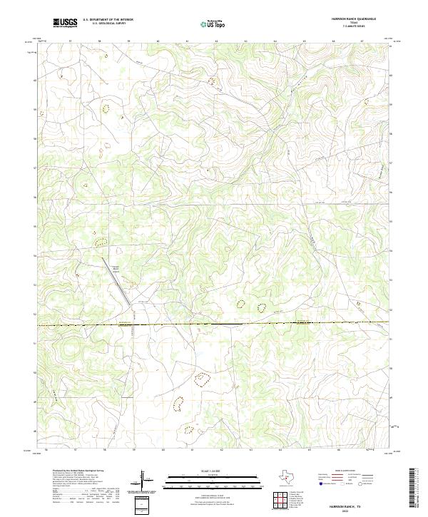 US Topo 7.5-minute map for Harrison Ranch TX