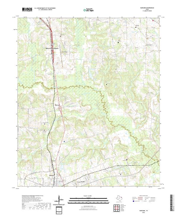 US Topo 7.5-minute map for Harvard TX