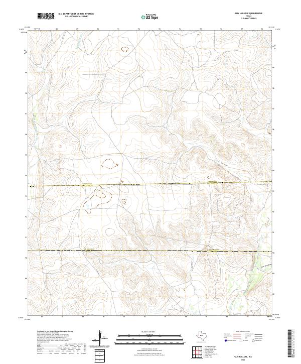 US Topo 7.5-minute map for Hay Hollow TX