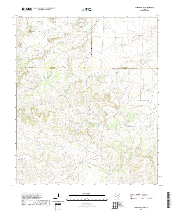 US Topo 7.5-minute map for Hayrick Mountain TX