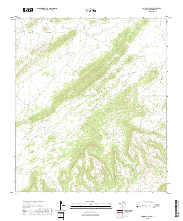 US Topo 7.5-minute map for Heart Mountain TX