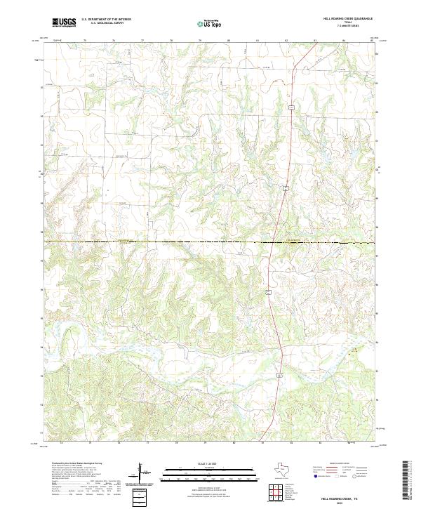 US Topo 7.5-minute map for Hell Roaring Creek TX