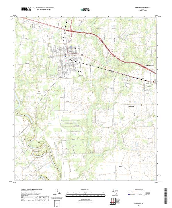 US Topo 7.5-minute map for Hempstead TX