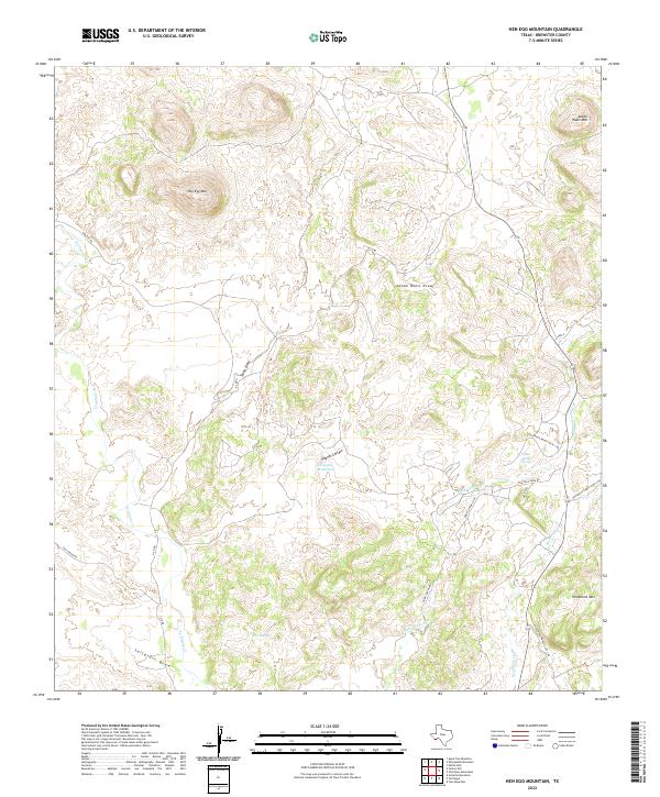 US Topo 7.5-minute map for Hen Egg Mountain TX
