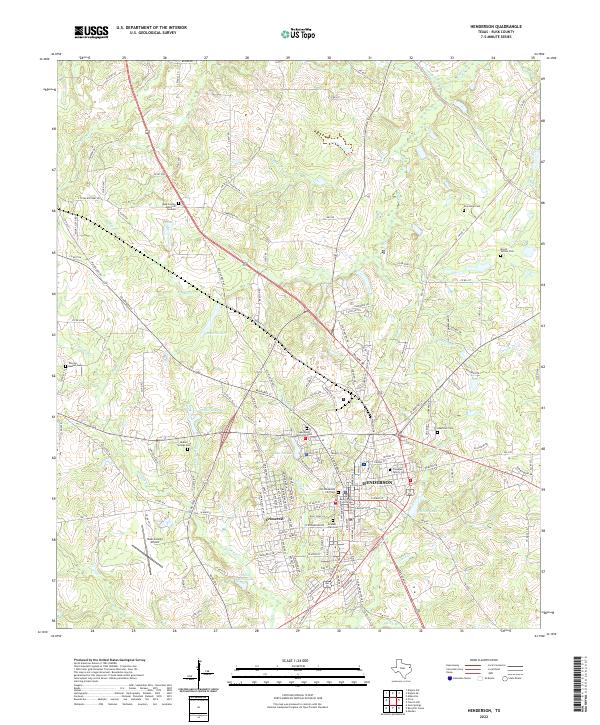 US Topo 7.5-minute map for Henderson TX