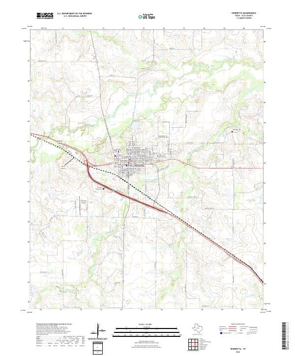 US Topo 7.5-minute map for Henrietta TX
