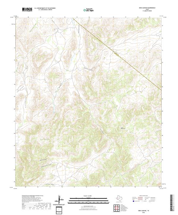 US Topo 7.5-minute map for Hess Canyon TX