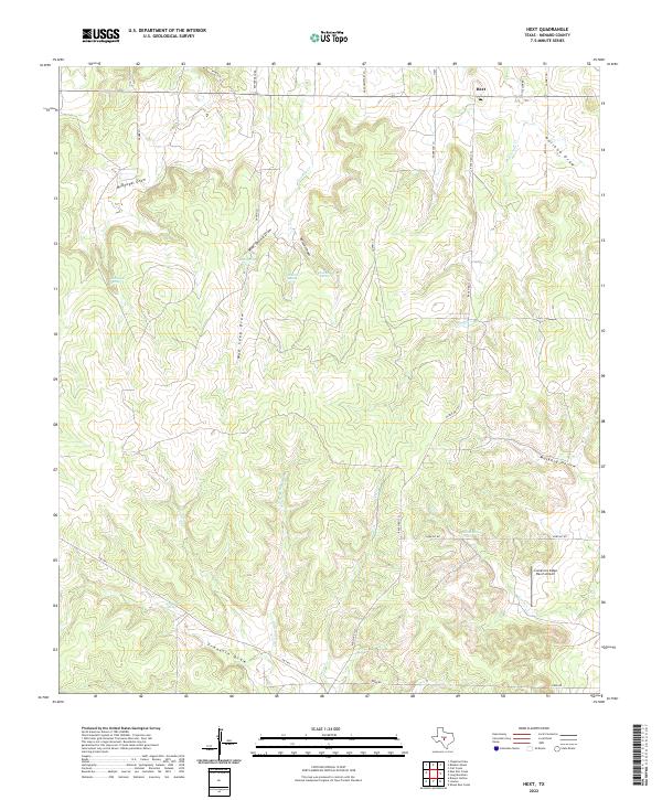 US Topo 7.5-minute map for Hext TX