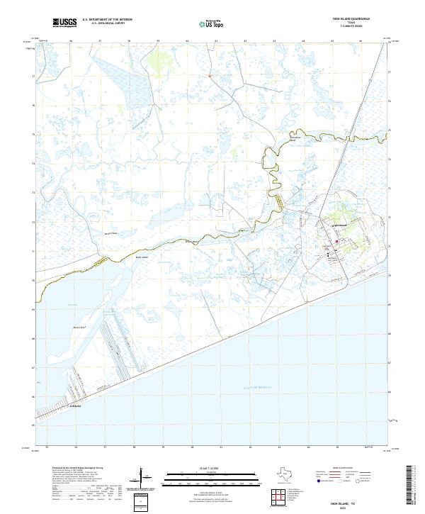 US Topo 7.5-minute map for High Island TX