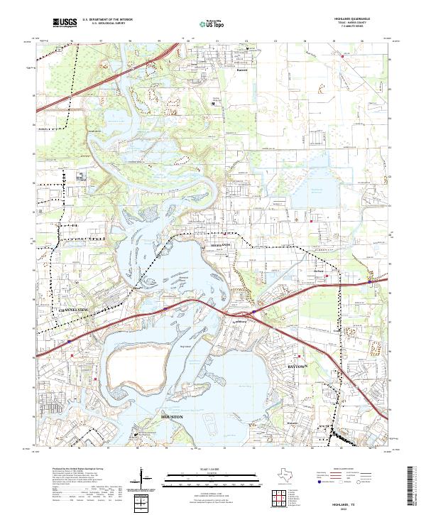 US Topo 7.5-minute map for Highlands TX