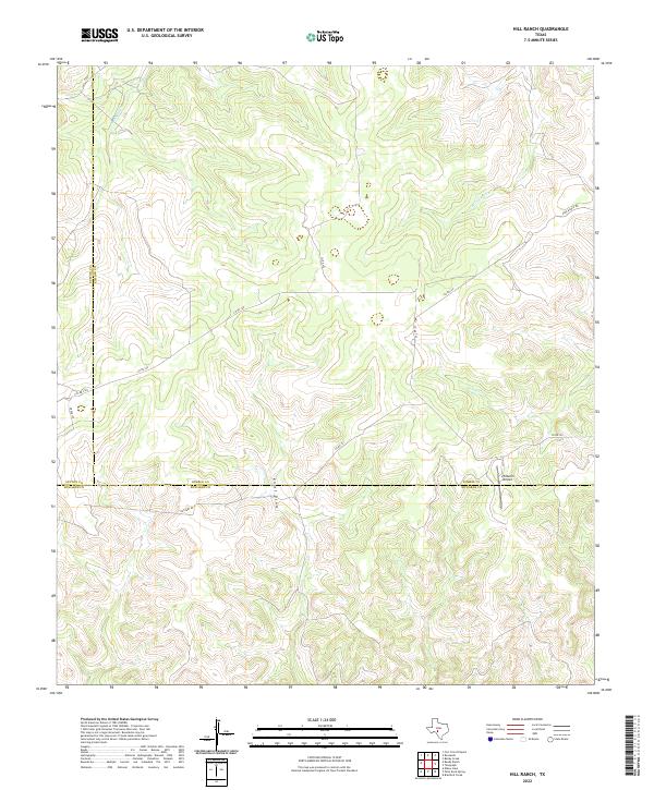 US Topo 7.5-minute map for Hill Ranch TX