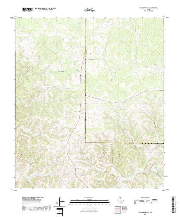 US Topo 7.5-minute map for Hillcrest Ranch TX
